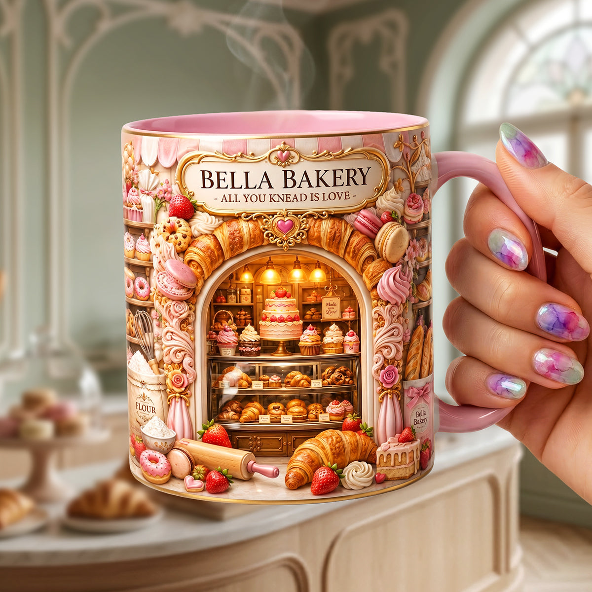 Bake With Love Accent Mug - Personalized Gifts For Bakers 02HATA260626-Homacus