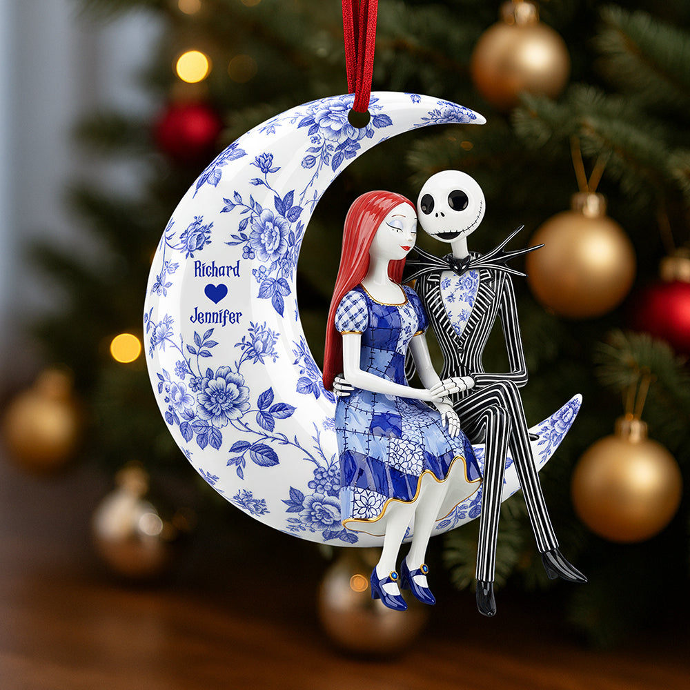 Romantic Moon Couple Ornament – Personalized Christmas Gifts For Couple 03pgqn080925-Homacus