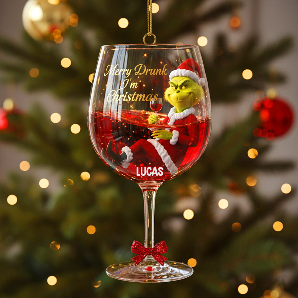 Personalized Funny Gifts For Drinking Lovers Christmas Ornament Merry Drunk - I'm Christmas 04pgtn071025-Homacus