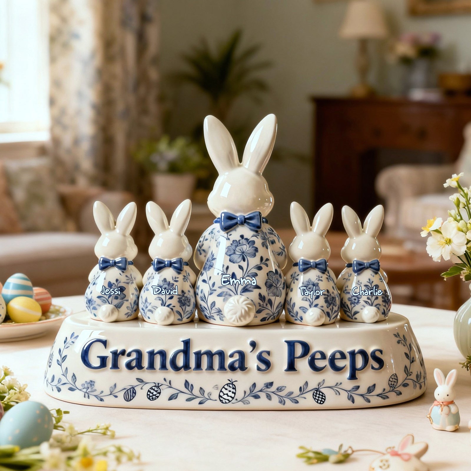 Toile de jouy Grandma Peeps Acrylic Plaque - Personalized Gifts For Easter Day Grandma Plaque 06NALU290126-Homacus