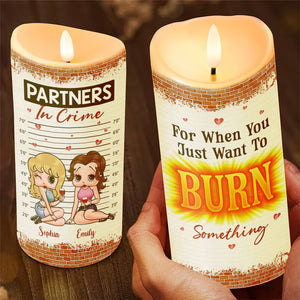 Personalized Gift For Friends LED Candle Partners In Crime 01KAQN031224HH-Homacus