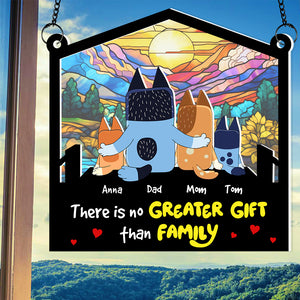 Personalized Gifts For Family Suncatcher Ornament 01NADT310724 Cartoon Dog Sitting Together-Homacus