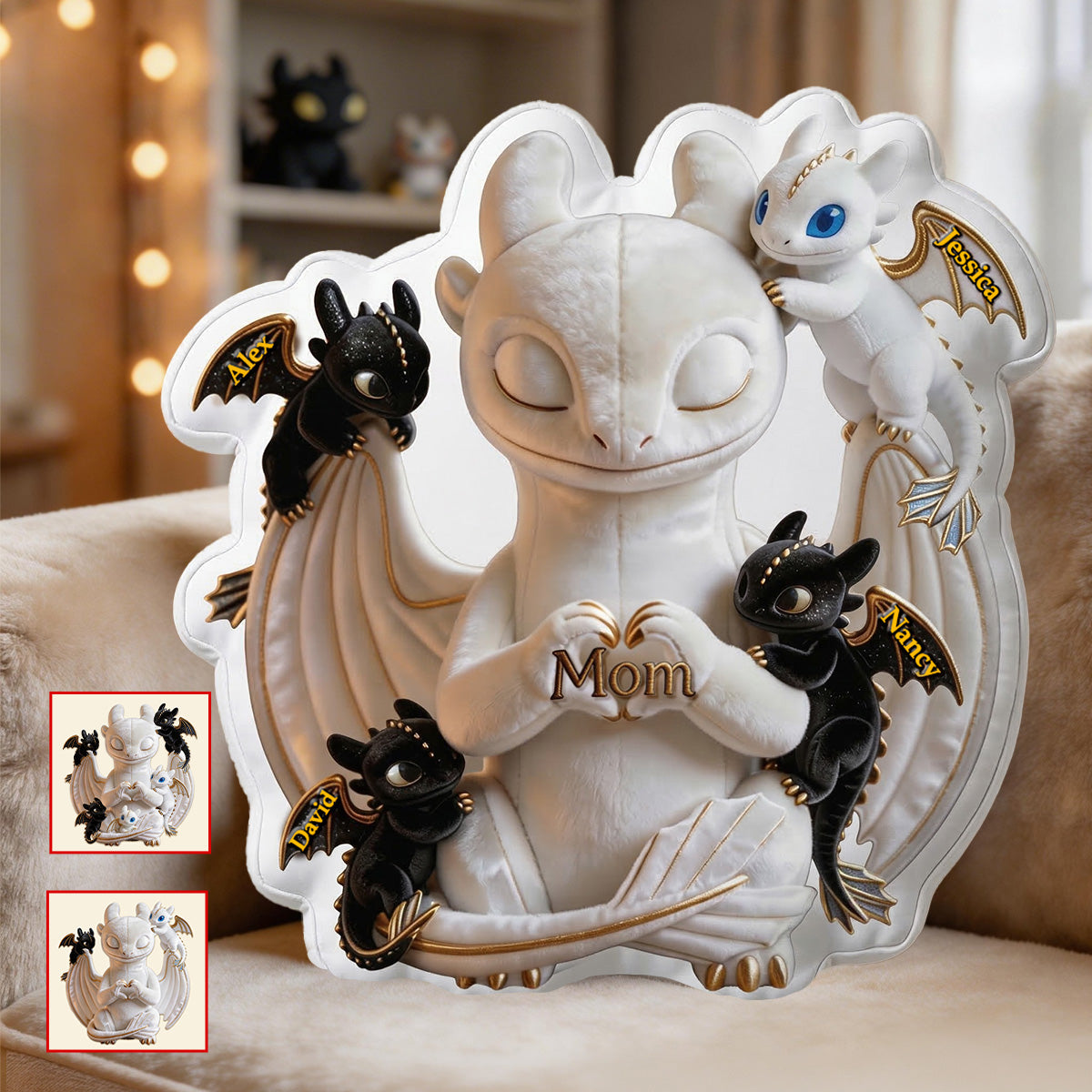 Cute Fantasy Creatures Pillow – Personalized Gifts For Mom 02tgmg130326-Homacus