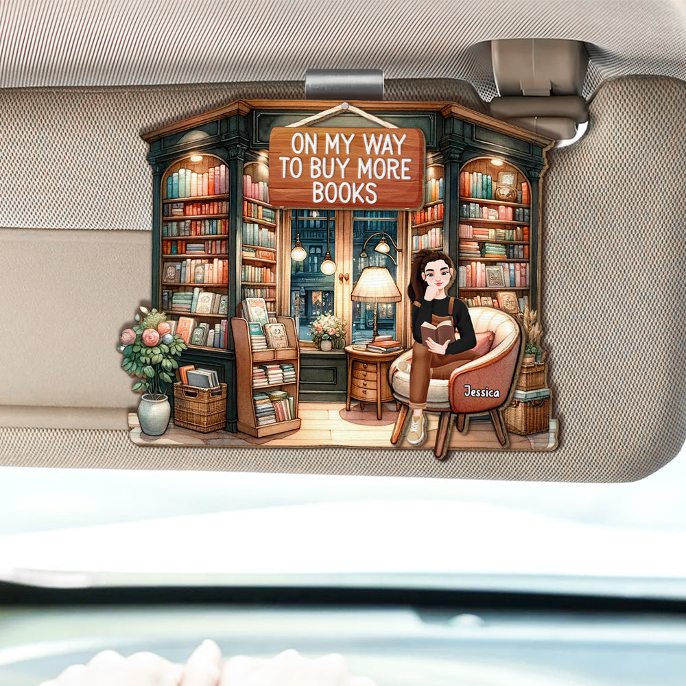 Personalized Gifts For Book Lover Car Visor Clip 04XQDT030325PA On My Way To Buy More Books-Homacus