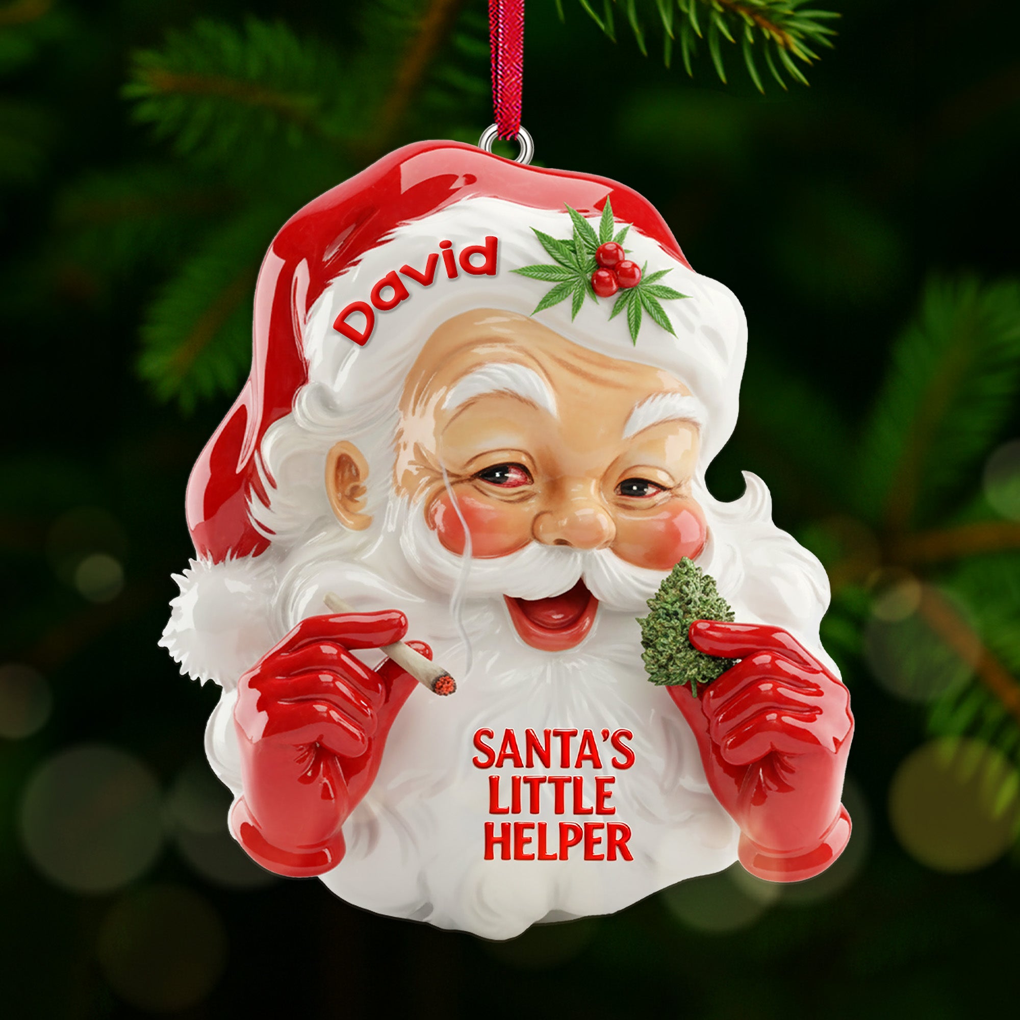 High Santa's Little Helpers Acrylic Ornament, Personalized Gifts For Smokers 08qhmg151125-Homacus