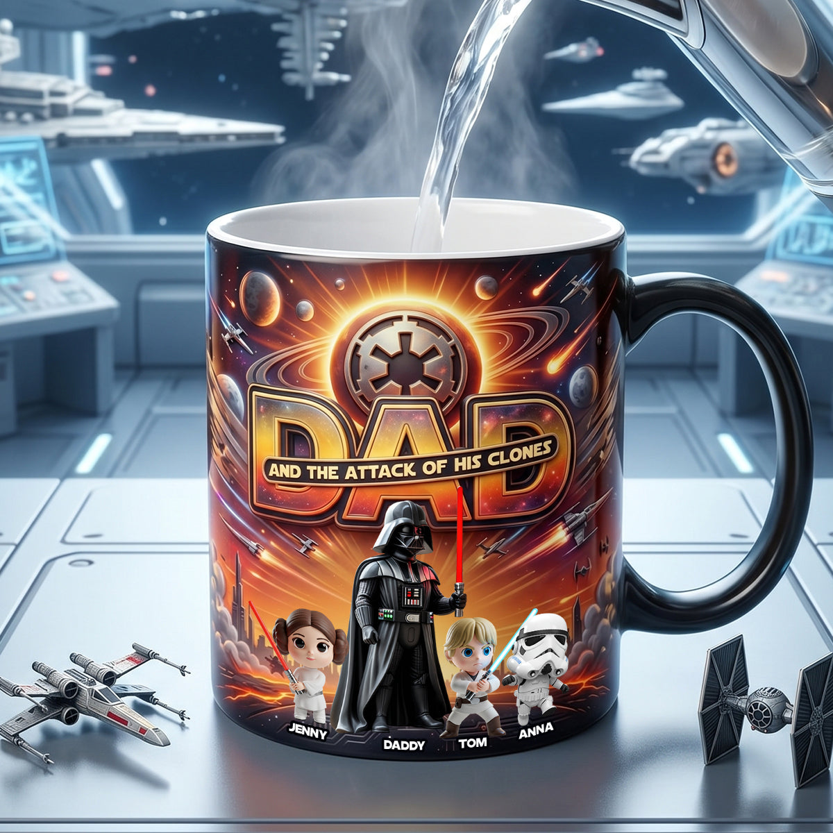 Dad's Mischievous Mini Versions Magic Mug - Personalized Gifts For Dads 05qhtn210526-Homacus