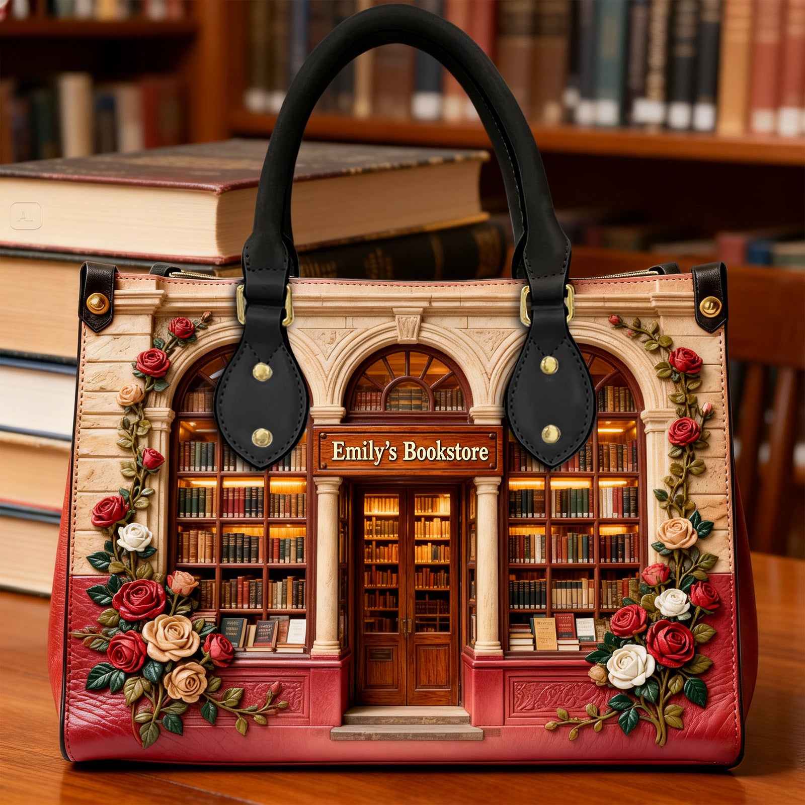 Book Store Theme Leather Bag - Personalized Gifts For Book Lover Leather Bag 02NALU060226-Homacus