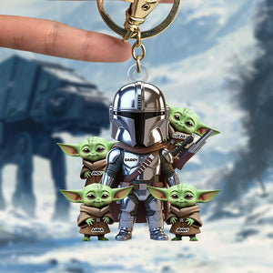 Warrior Dad Keychain Personalized Gifts For Dad 03OHTN300425-Homacus