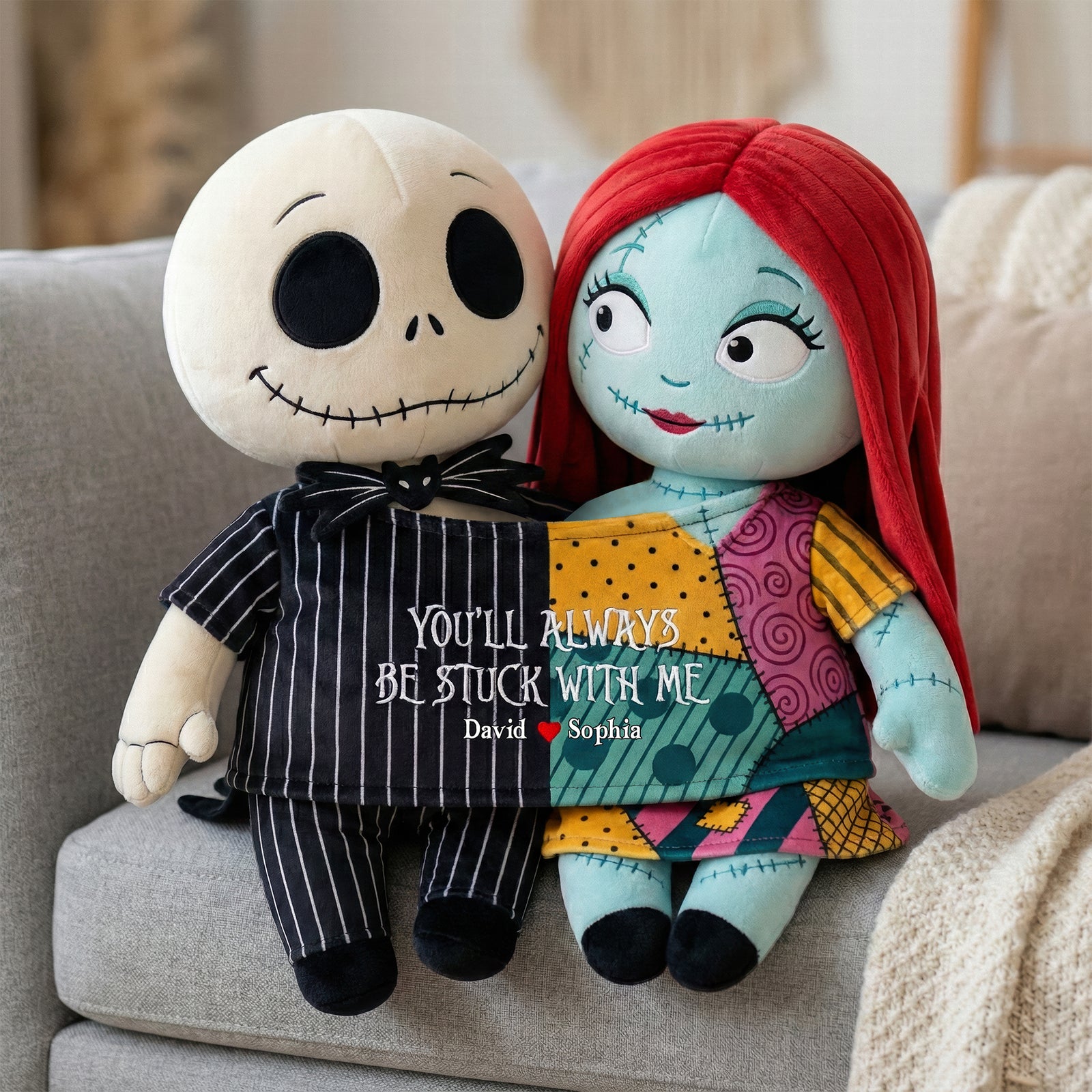 Spooky Cute Couple Custom Shape Pillow – Personalized Gifts for Couples 04qhqn251125