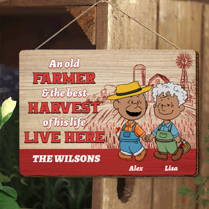 Personalized Gifts For Farmer Couple Wood Sign, Walking Hand In Hand On The Farm 01QHMH130125HG-Homacus