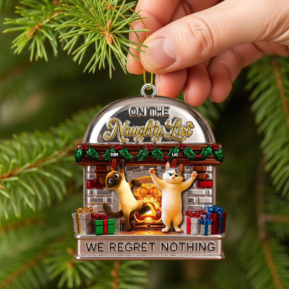 Naughty List Ornament Custom Photo Gifts For Cat Lovers 01TGTN270825-Homacus