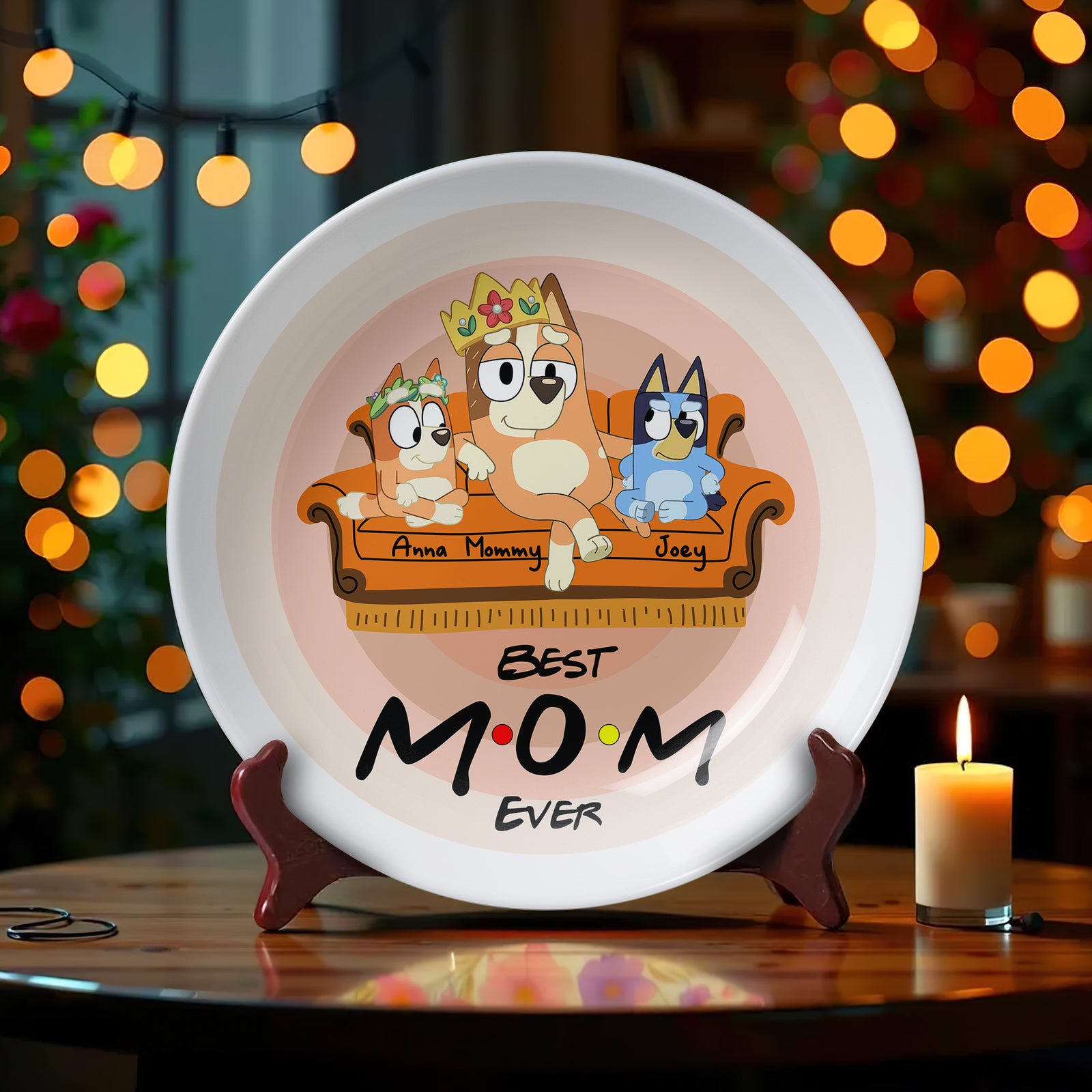 Personalized Gifts For Mom Ceramic Round Plate 04OHLU080325-Homacus