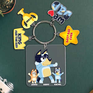 Personalized Gifts For Dad Keychain With Dog Charms 01natn230524-Homacus