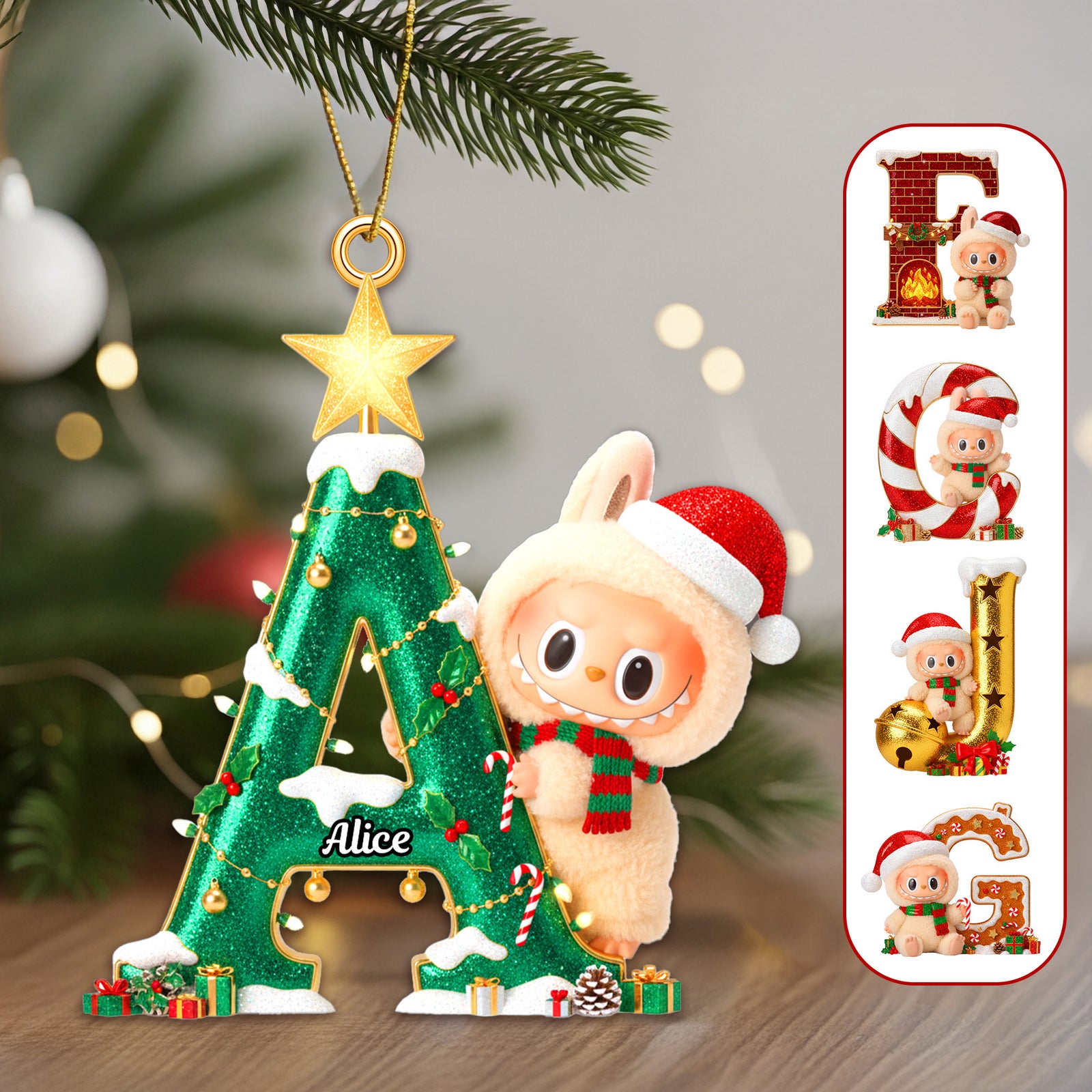 Alphabet Christmas Ornament - Personalized Gifts For Christmas 02NAMG040925-Homacus