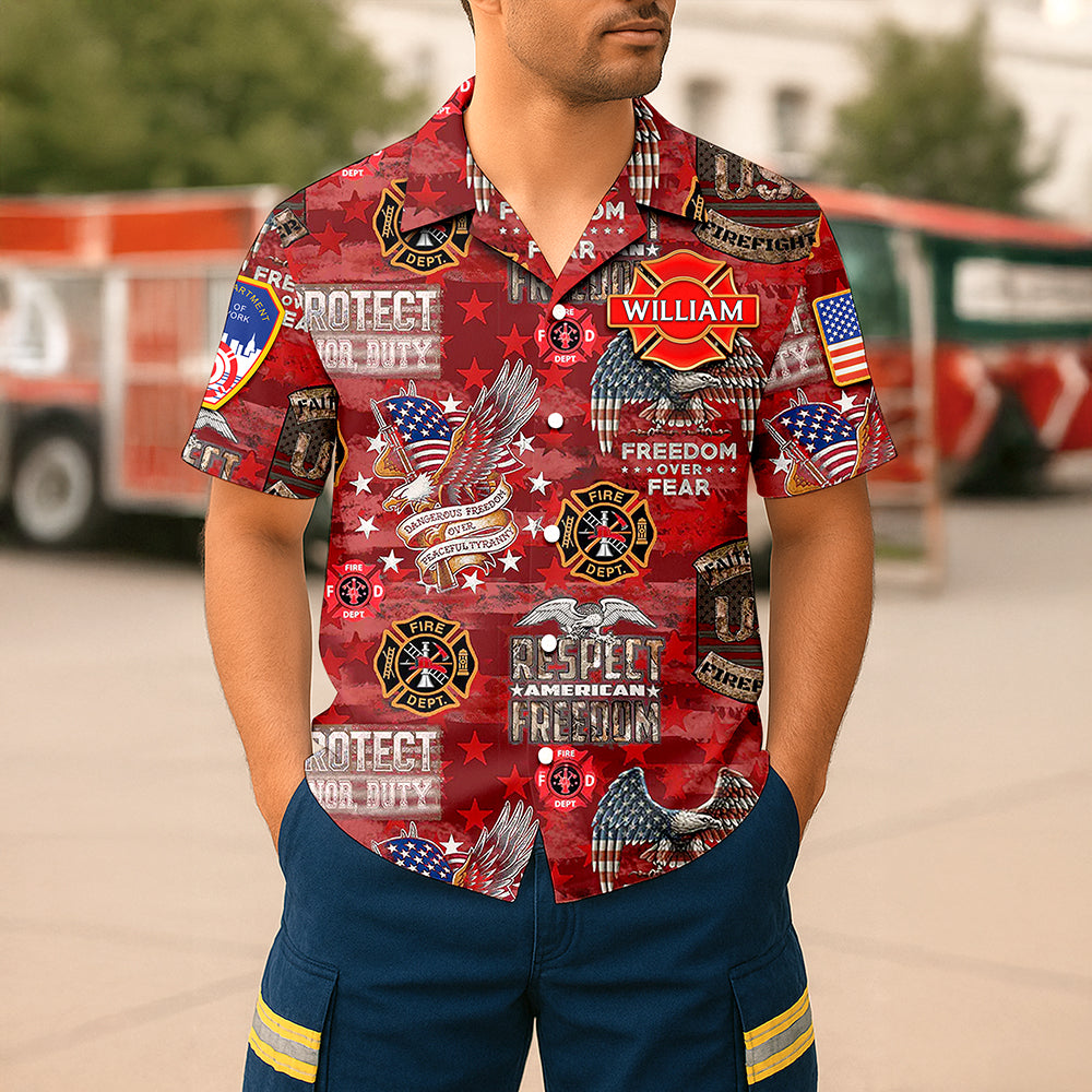Firefighter Pride Hawaiian Shirt - Personalized Gifts For Firefighter 03huqn180625-Homacus
