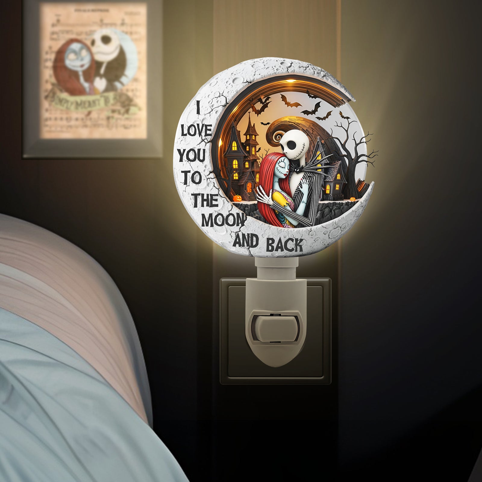 Spooky Moon Night Acrylic Night Light Personalized Gift For Couple 02QHLU230525-Homacus