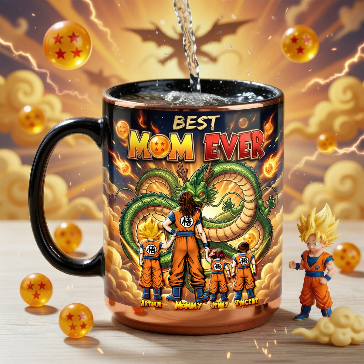 Warrior Mom And Kids Magic Ceramic Coffee Mug - Personalized Gifts For Mother's Day Magic Mug 01OHDH100426HH-Homacus