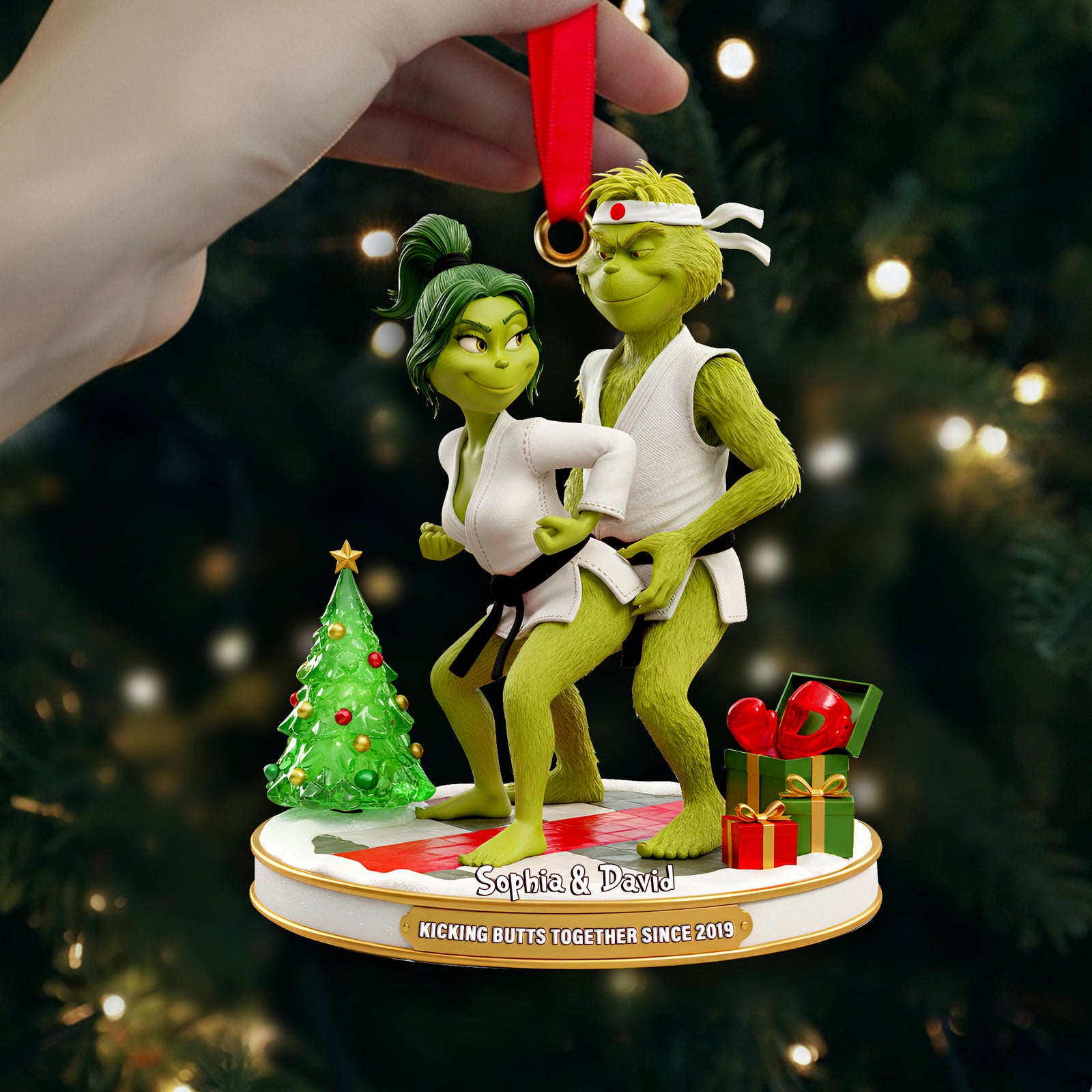 Karate Couple Acrylic Ornament - Personalized Gift For Couples 06OHLU291025-Homacus