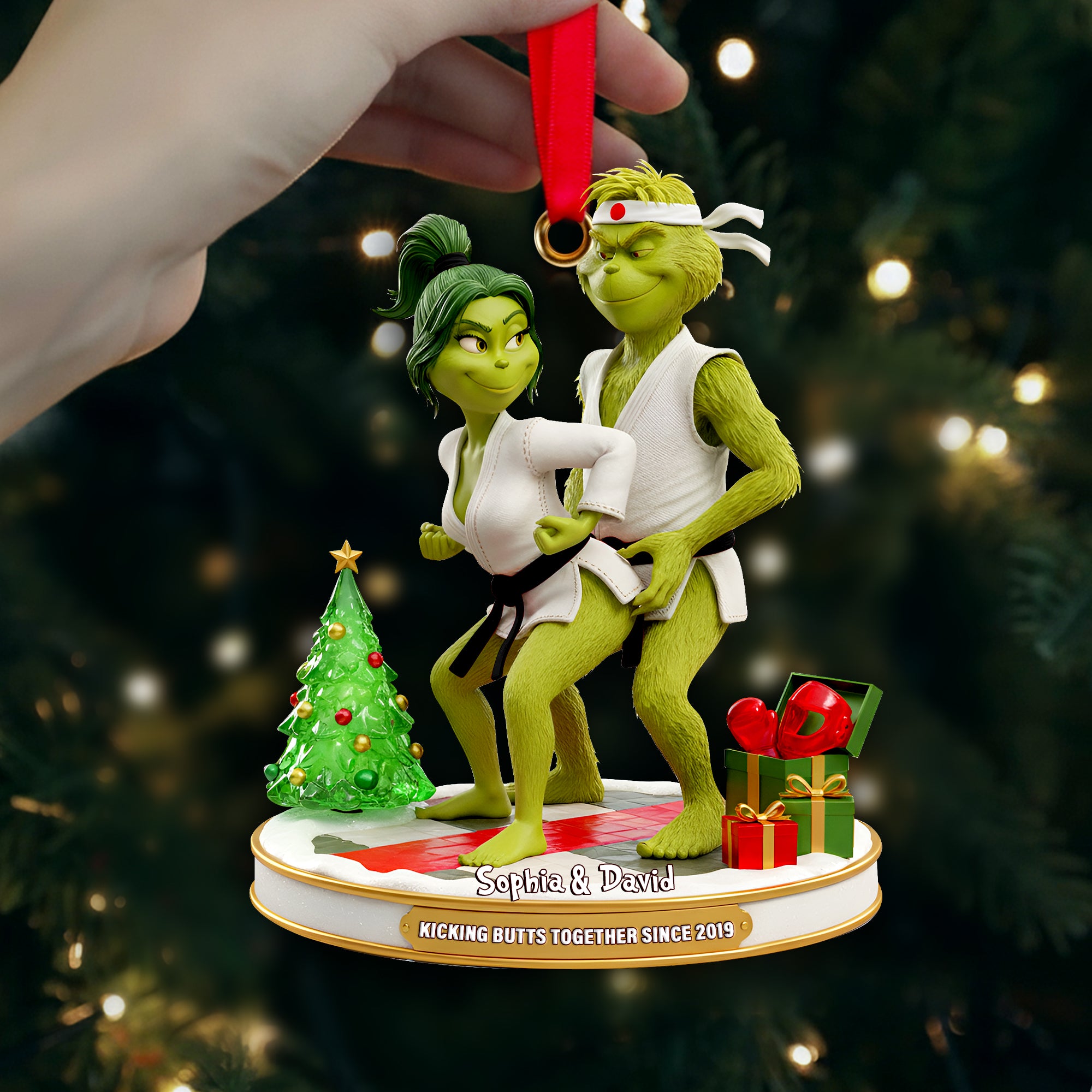 Karate Couple Acrylic Ornament - Personalized Gift For Couples 06OHLU291025-Homacus