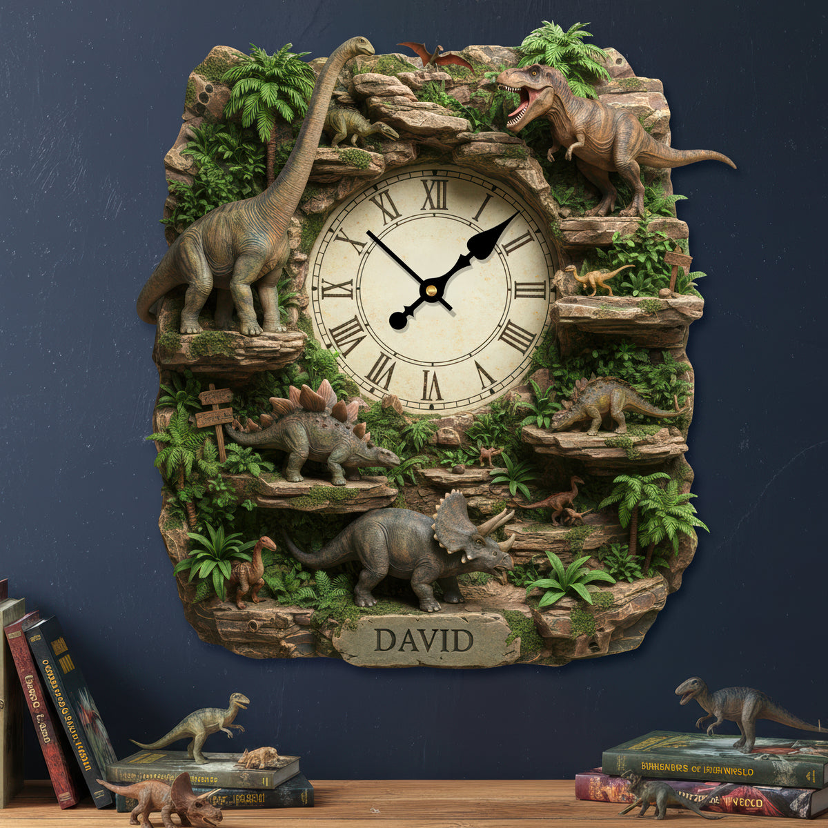 Dinosaur Acrylic Hanging Wall Clock - Personalized Gifts For Dinosaur Lovers 05hyqn221225-Homacus