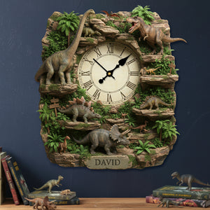 Dinosaur Acrylic Hanging Wall Clock - Personalized Gifts For Dinosaur Lovers 05hyqn221225-Homacus