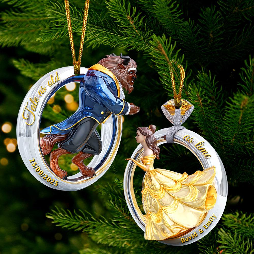 Fairy Tale Couple Christmas Ornament - Set Of 2 Personalized Gifts For Couple 01tgqn180825-Homacus