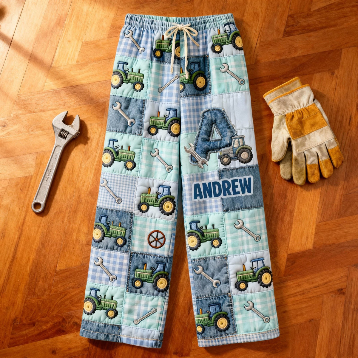 Alphabet Initial Letters Pajama Pants Personalized Gifts For Tractor Lovers 04patn160126-Homacus