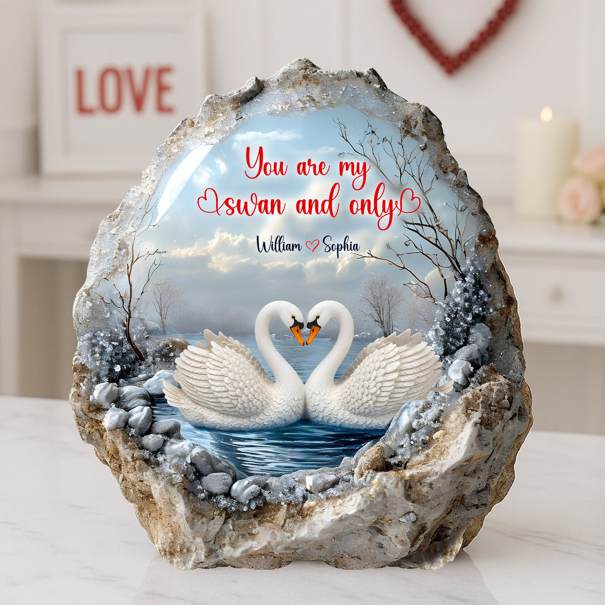 Swan Couple One And Only Acrylic Plaque - Personalized Gifts For Couple 04QHLU280525-Homacus