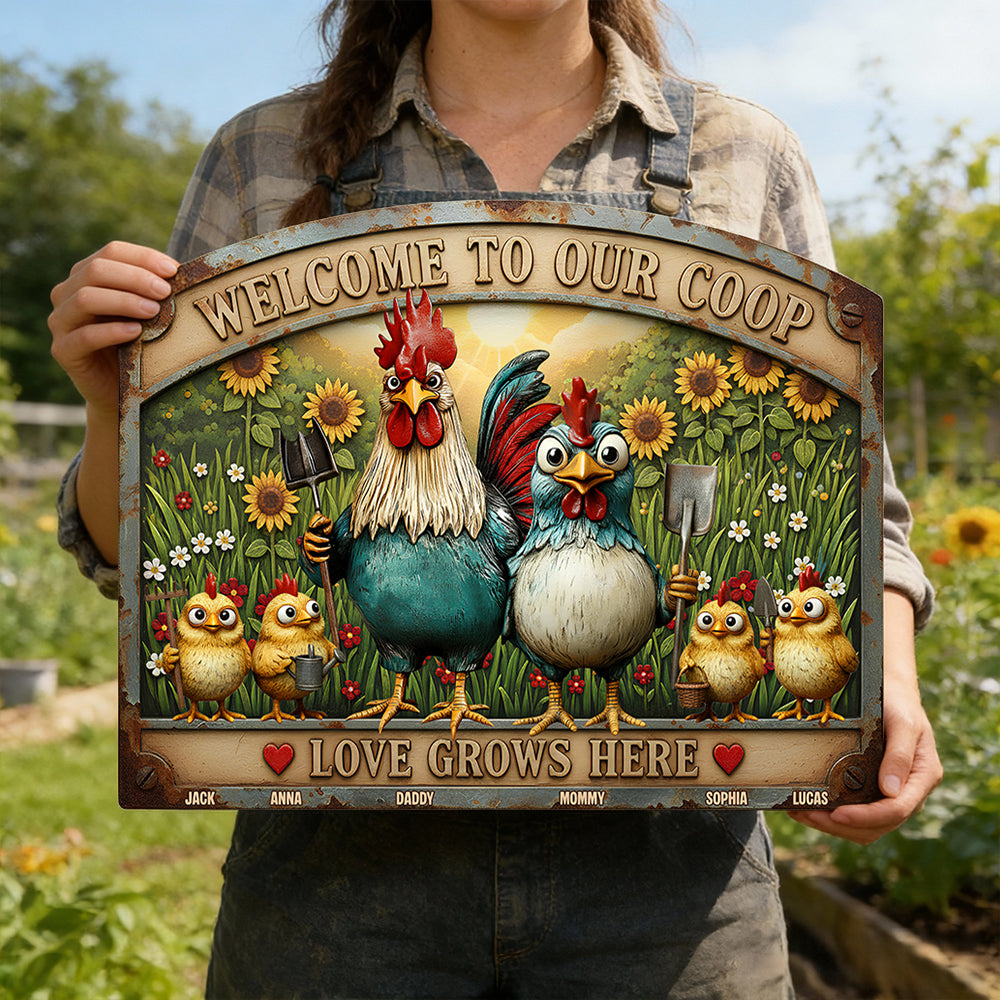 Chicken Coop Metal Sign Personalized Gifts For Family 06pgtn111225-Homacus