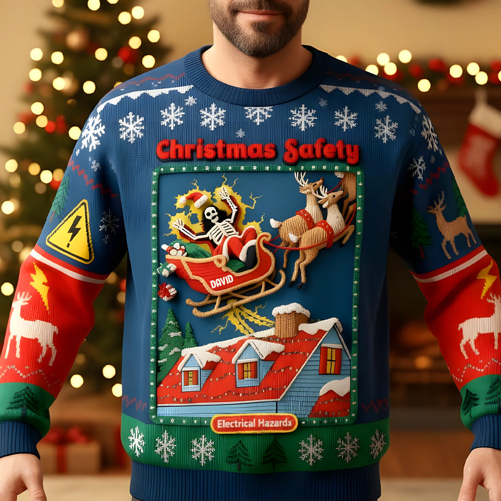 Creepy Fun Santa Electric Shock Ugly Sweater, Personalized Gifts For Christmas 05qhtn041125-Homacus