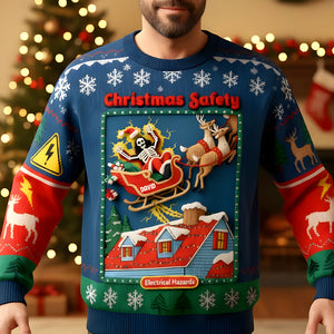 Creepy Fun Santa Electric Shock Ugly Sweater, Personalized Gifts For Christmas 05qhtn041125-Homacus