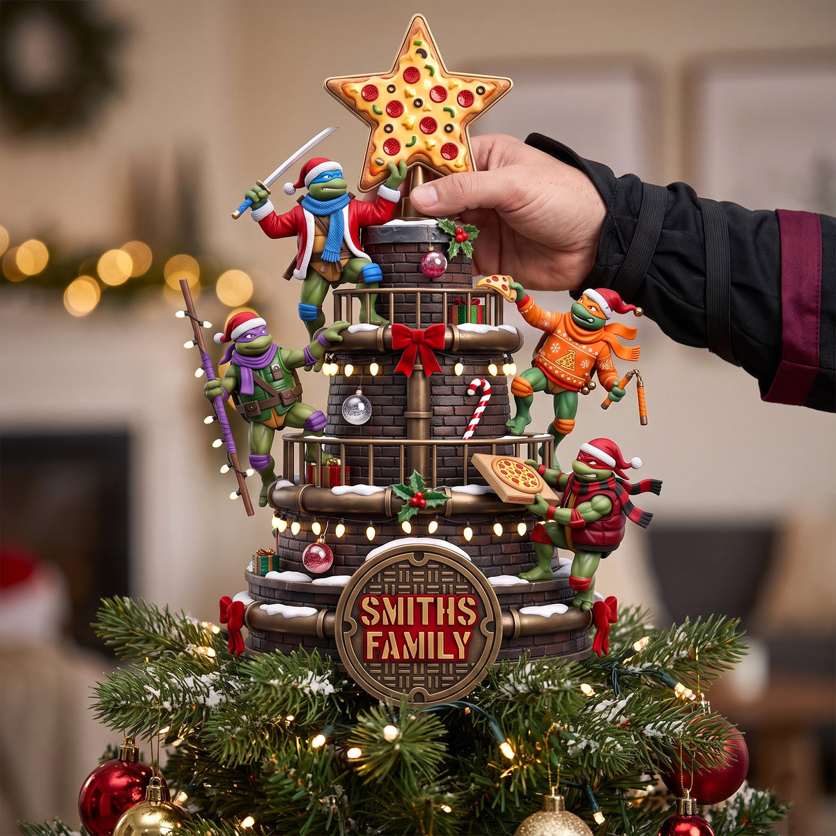 Pizza Star Acrylic Christmas Tree Topper - Personalized Gifts For Family 07HAQN190826-Homacus