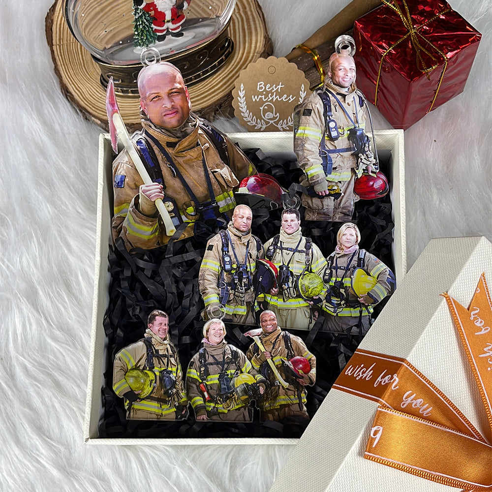 Custom Photo Gifts for Firefighter Team Ornament 126acvp140924-Homacus