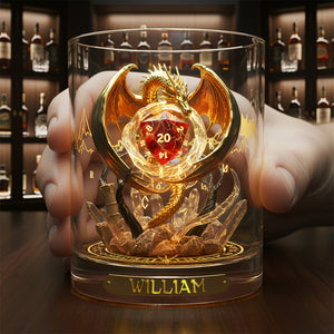 Legendary Dragon Dice Round Glass - Personalized Gifts For Drinking Lovers 01PALU151225-Homacus