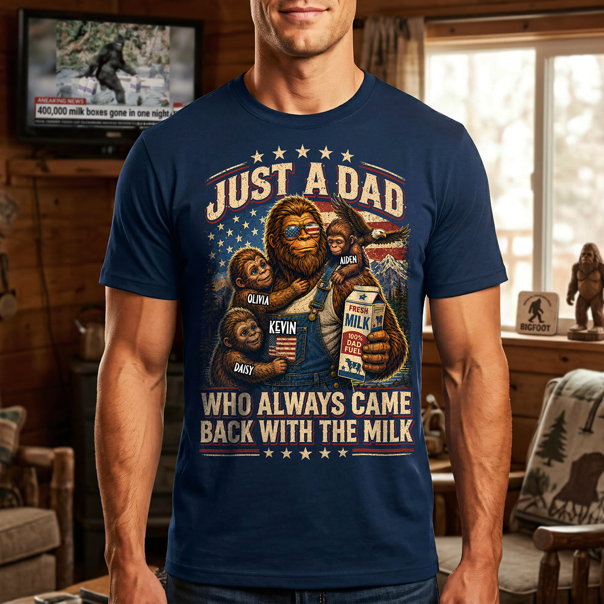 Just a Dad Who Always Came Back With the Milk Shirt - Personalized Gifts For Dads 01tyta140526-Homacus