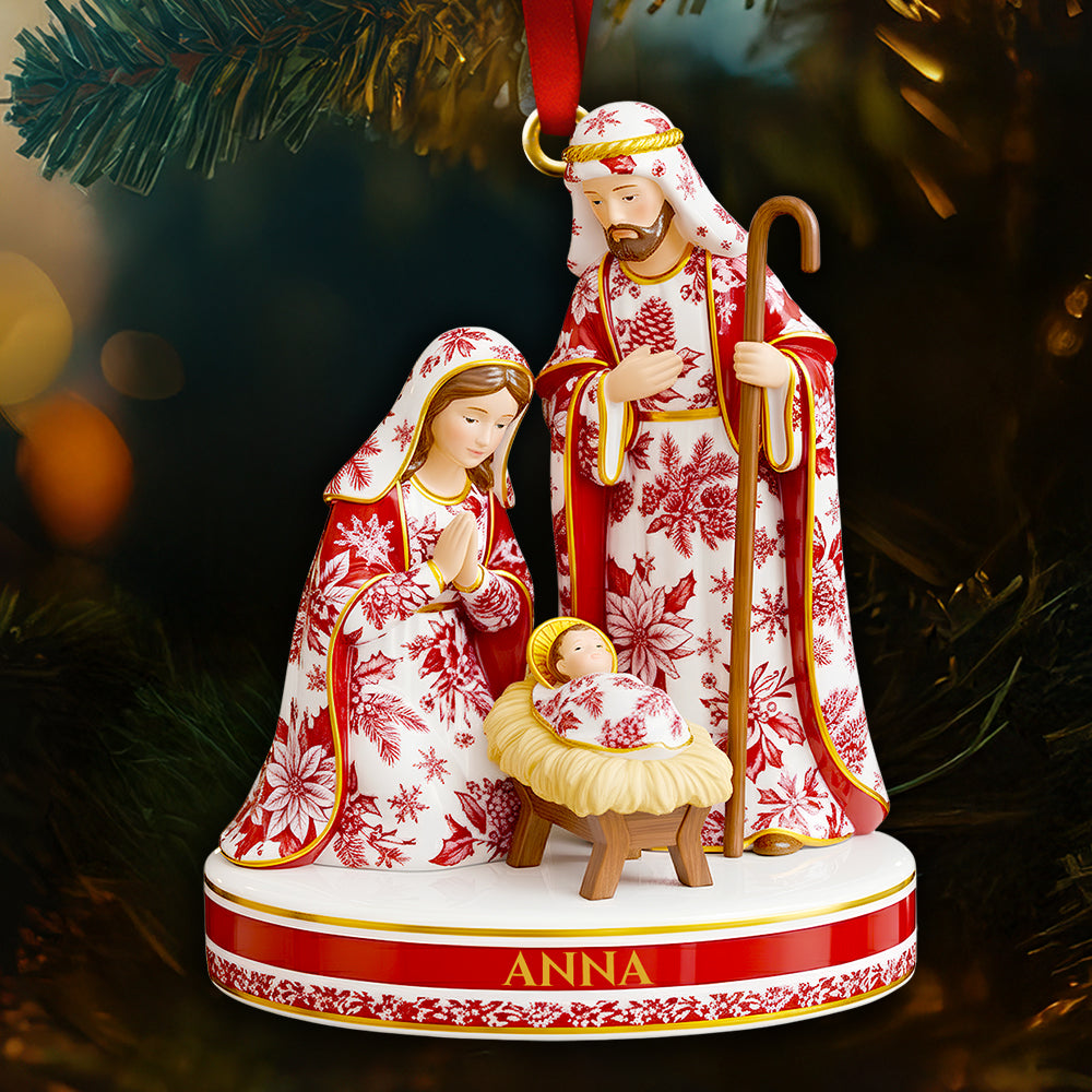Toile de Jouy Nativity Christmas Ornament – Personalized Gifts for Believers 02PGDT021025-Homacus