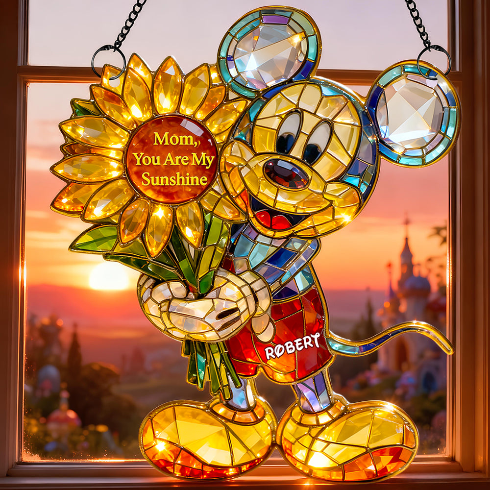 Sunflower Kid 1 layer suncatcher - Personalized Gifts For Mother's Day Suncatcher Ornament 03TODT060226-Homacus