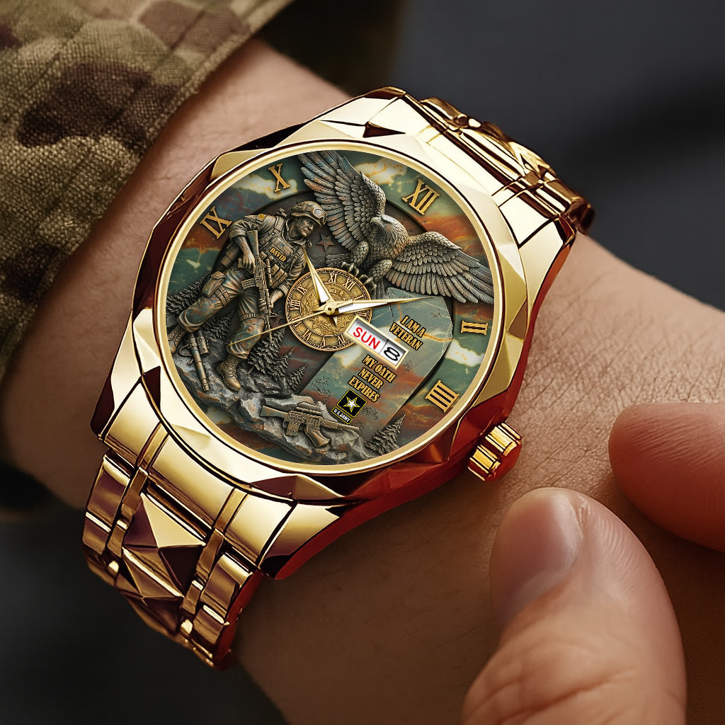 Personalized Gifts For Veterans Stainless Steel Men’s Watch 01TGMG250725-Homacus