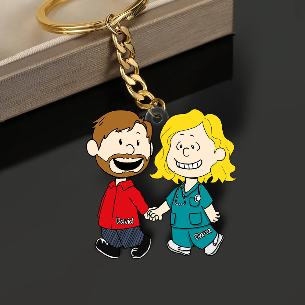 Personalized Gifts For Couple Keychain, Custom Job Costume 01qhqn130125hg-Homacus