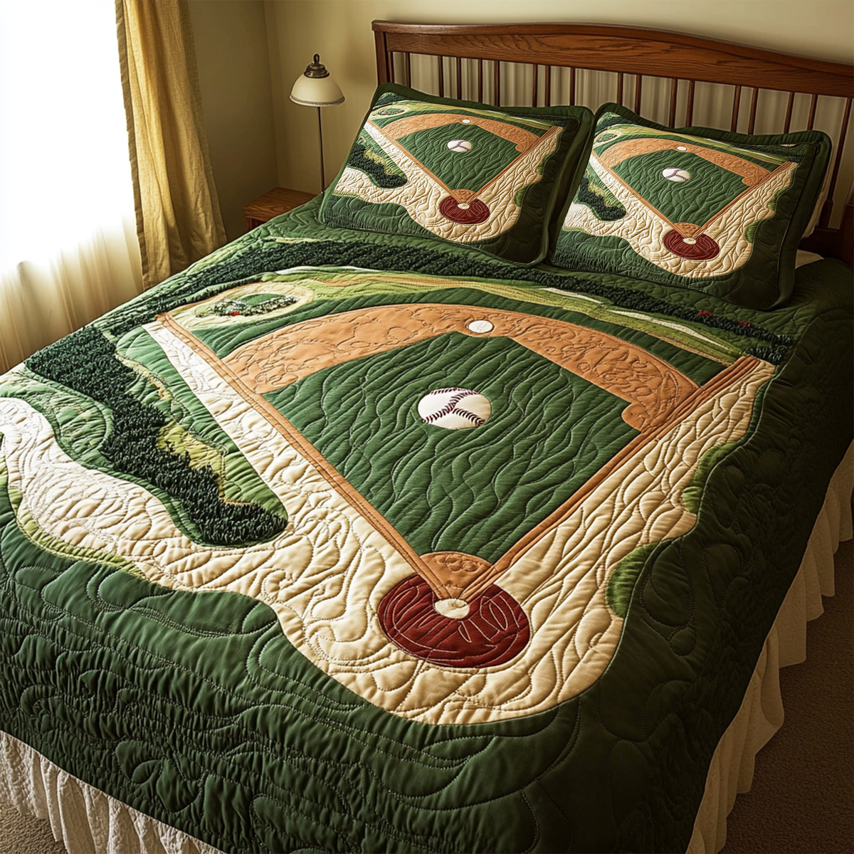 Baseball Stadium Quilt Bed Set - Gifts For Baseball Lovers 03TGLU100725-Homacus