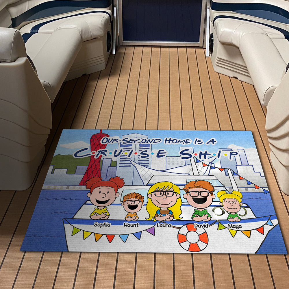 Personalized Gifts For Family Doormat Happy Family In Cruise Ship 03XQLU150125HH-Homacus