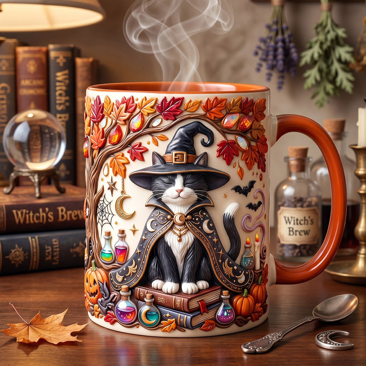Witch Cat Coffee Mug - Personalized Gifts For Cat Lovers 02patn120826-Homacus