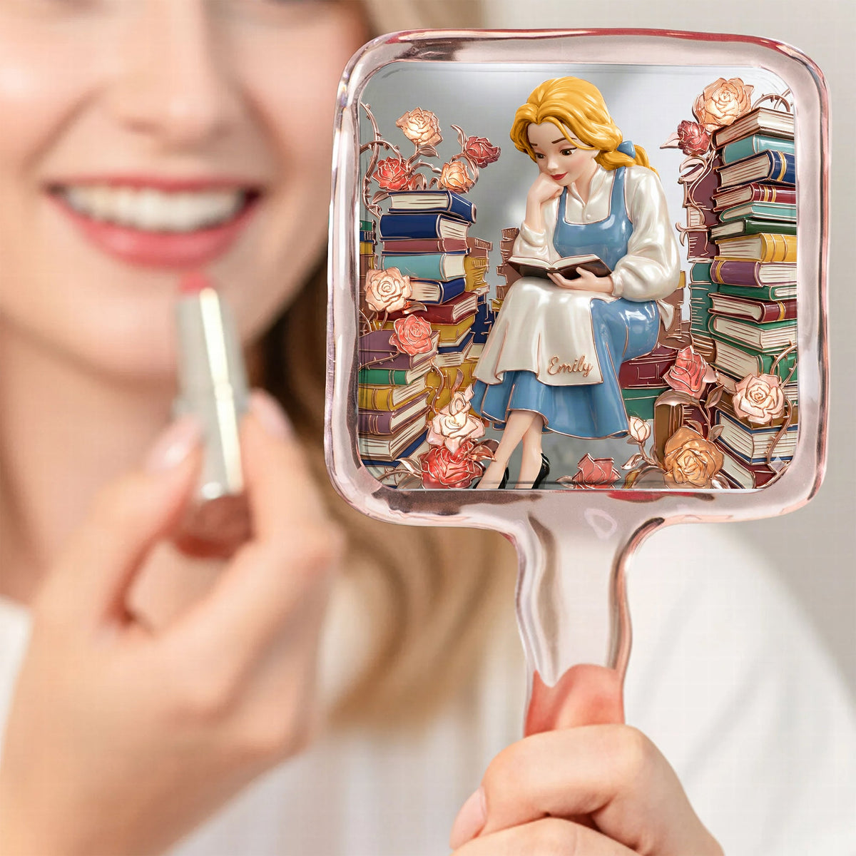 Girl in Books Handle Mirror - Personalized Gifts For Reading Girls 04qhqn031225-Homacus