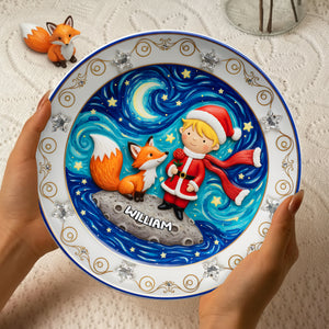 Cute Boy Ceramic Round Plate - Personalized Gifts 07palu011125-Homacus