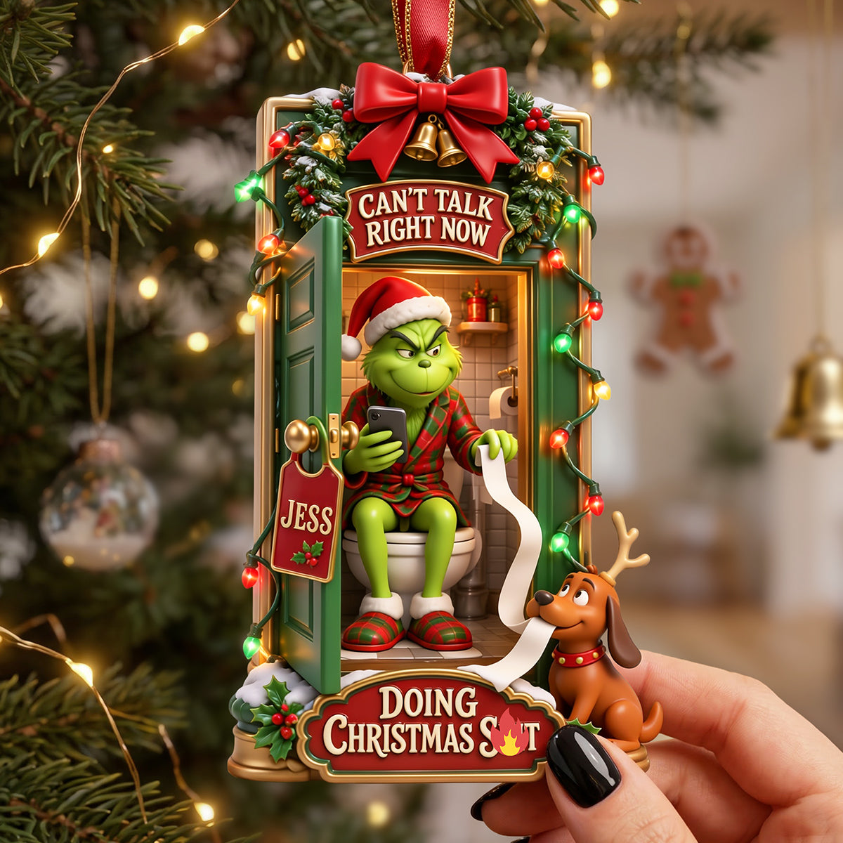Funny Green Potty Ornament - Personalized Christmas Gifts 01hata240826-Homacus
