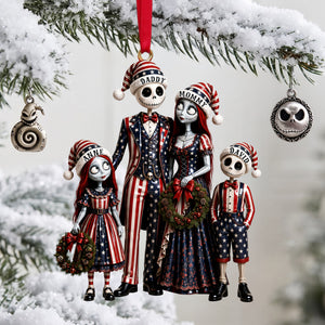 Spooky Patriotic Family Ornament - Personalized Gifts For Family Christmas Ornament 04OHLU220826