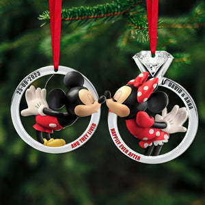 Personalized Gifts For Couple Matching Ornament Kissing Mouses in Christmas Rings-Homacus