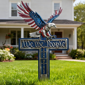Fierce Eagle On Cross Metal Sign - Gifts For American Christians 02qhdt250226-Homacus