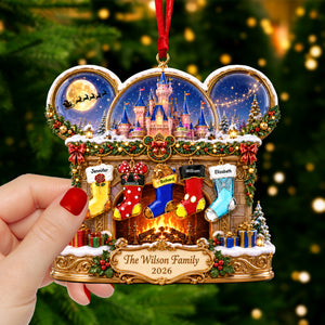 Fireplace Stocking Ornament - Personalized Christmas Gifts For Family 02naqn150826