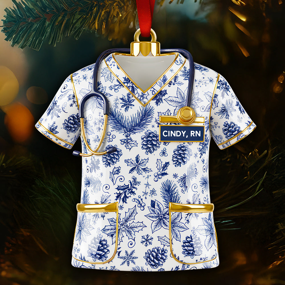Nurse Toile de Jouy Acrylic Ornament - Personalized Christmas Gifts For Nurse 05PGDT300925-Homacus